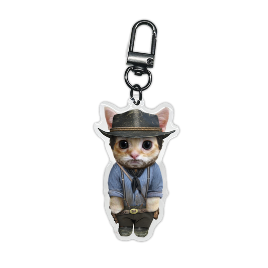 Arthur Morgan Kitty Keychain