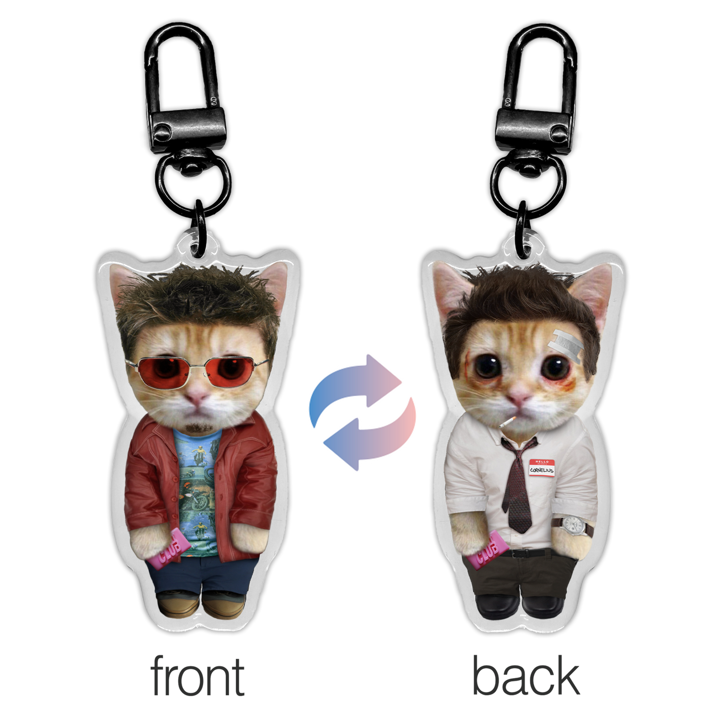 Fight Club Tyler Durden Narrator Kitty Keychain