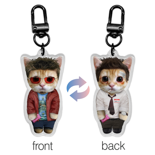 Fight Club Tyler Durden Narrator Kitty Keychain
