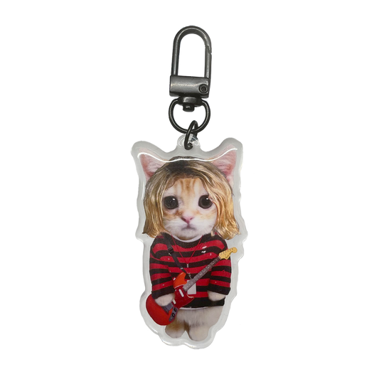 Kurt Cobain Kitty Keychain