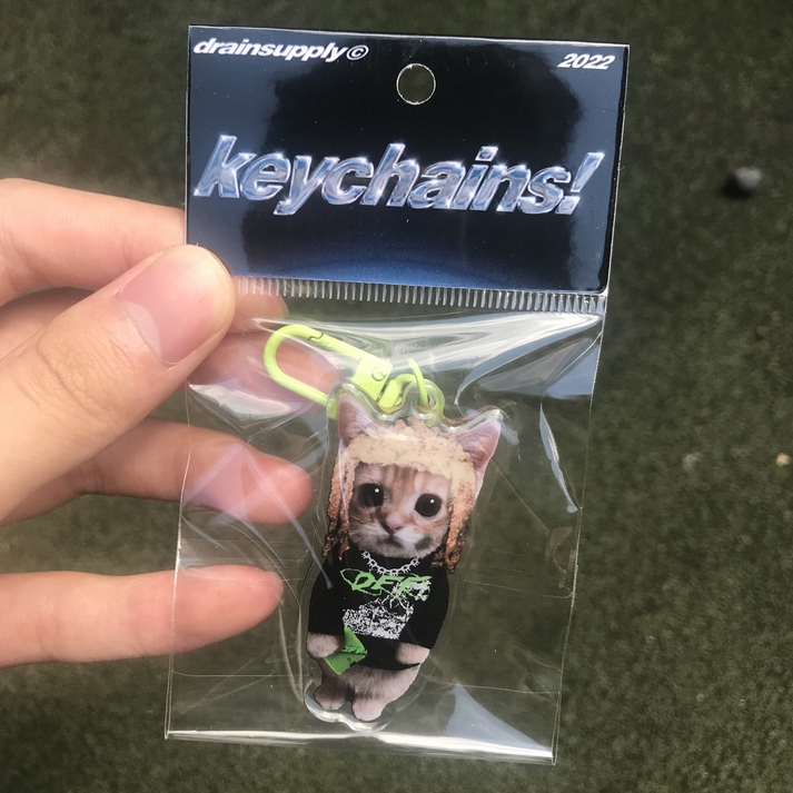 Playboi Carti OffWhite Kitty Keychain drainsupply